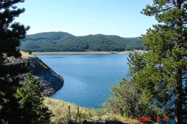 A pine-fringed lake in South Dakota's Black Hills