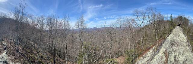 Panoramic view of the valley from the rocky ledge near Hole in the Wall