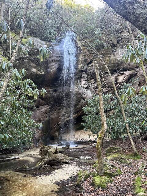 The waterfall at the Sand Cave