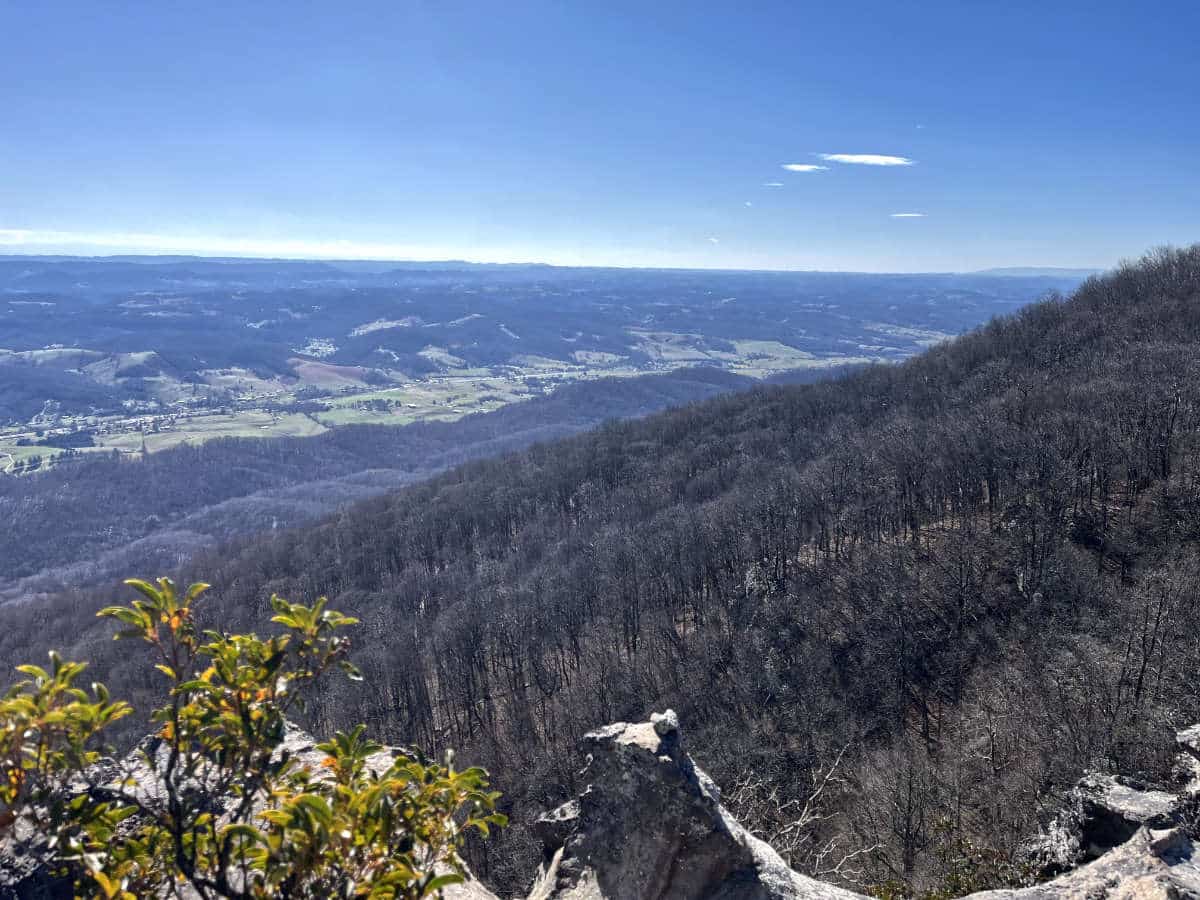 Amazing view looking down on Wilderness Road from White Rocks - Cumberland Gap