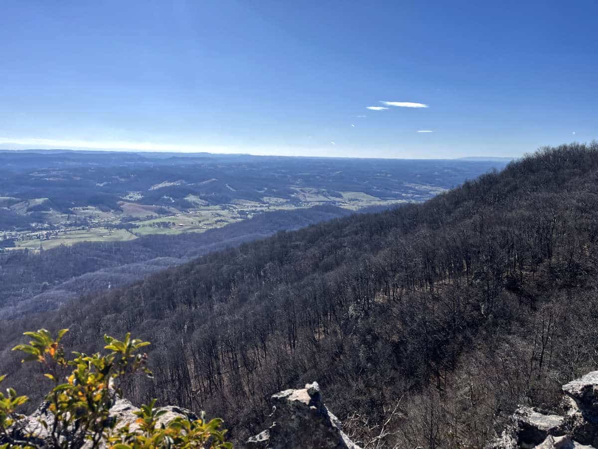 Amazing view looking down on Wilderness Road from White Rocks - Cumberland Gap